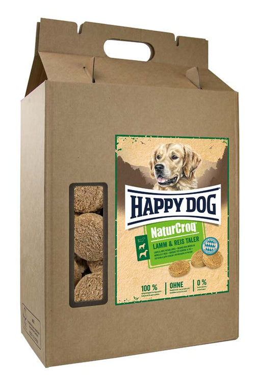 Happy Dog Snacks Lamm & Ris – Tandvårdande hundkex med fullkorn, lamm och ris. Perfekt för hundar med foderintolerans. Främjar frisk andedräkt och hälsosam matsmältning.