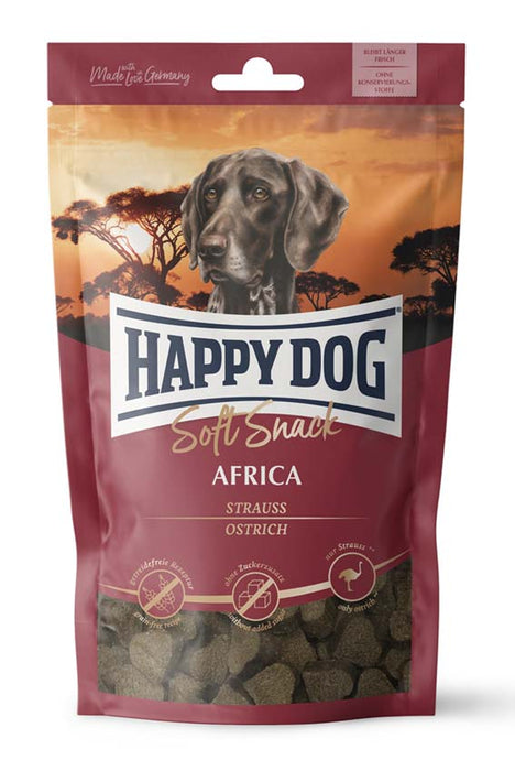 Hjärtformade Snack Africa hundgodisar med spannmålsfritt recept. Innehåller strutsprotein och glutenfri potatis, perfekt för känsliga hundar. Ingen tillsatt socker eller konserveringsmedel.