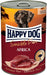 Happy Dog Pure våtfoder med 100 % animaliskt protein från färskt kött. Spannmålsfritt, sojafritt och utan tillsatt socker, idealiskt för hundar med allergier eller intoleranser.