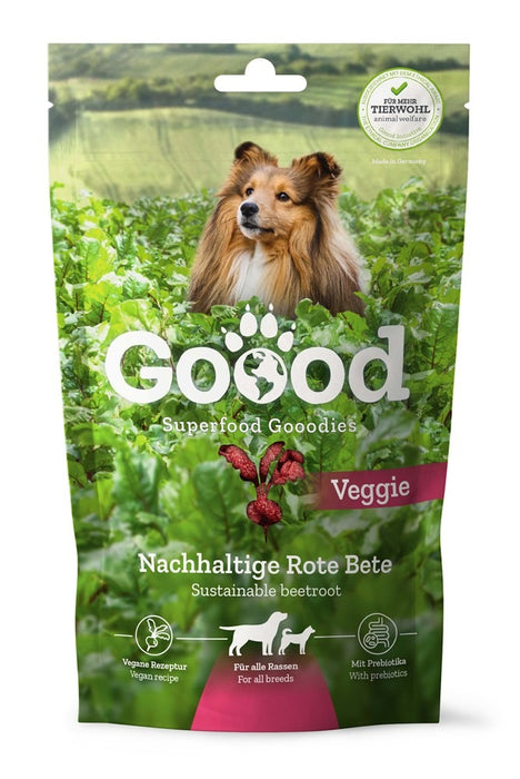 GOOODies Prebiotiskt Rödbetsgodis – Vegetariskt, vetefritt hundgodis med prebiotika. Perfekt för känsliga hundar och träning.