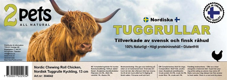 Trixie 2pets Nordisk Tuggrulle Med Kyckling