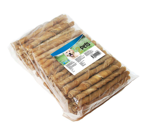 2Pets Tuggpinnar, 100-pack, 12 cm, 5-6 mm. Naturliga och glutenfria tuggpinnar av råhud för hundar. Långvarig tuggupplevelse och högt proteininnehåll.