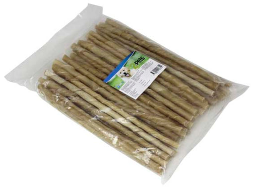 2Pets Tuggpinnar, 50-pack, glutenfria och utan tillsatt socker. Tillverkade av 100% naturlig råhud för en långvarig och säker tuggupplevelse. Perfekta som hundgodis och belöning.