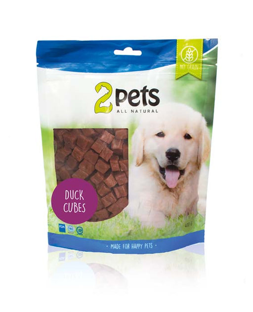 2Pets Dog Treats Duck – naturligt hundgodis med 87,8 % anka, låg fetthalt och proteinrikt. Certifierad enligt EU och FDA för din hunds säkerhet.