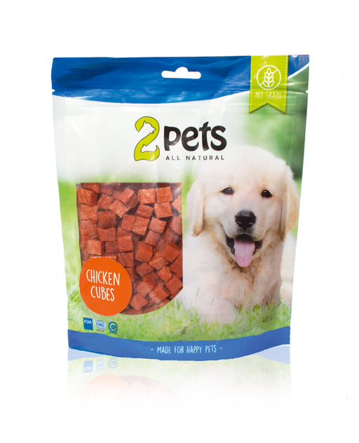 2Pets Dog Treats Chicken – naturligt hundgodis med 89,8 % kyckling, proteinrikt (28 %) och låg fetthalt (8 %). Certifierat enligt EU och FDA för säkerhet och kvalitet.