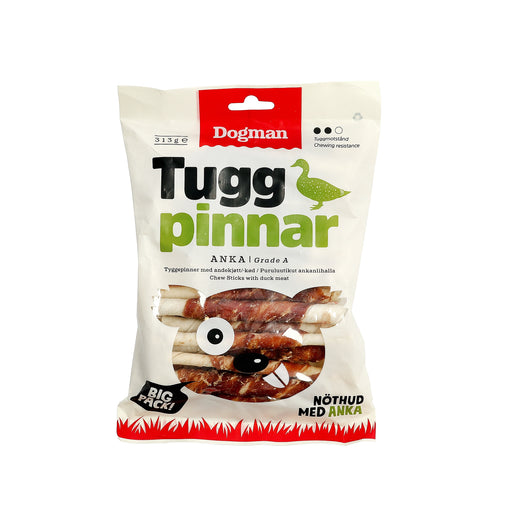 Välsmakande tuggpinnar av råhud med delikat ankkött lindat utanpå, perfekta för att tillgodose din hunds tuggbehov och främja tandhälsa.