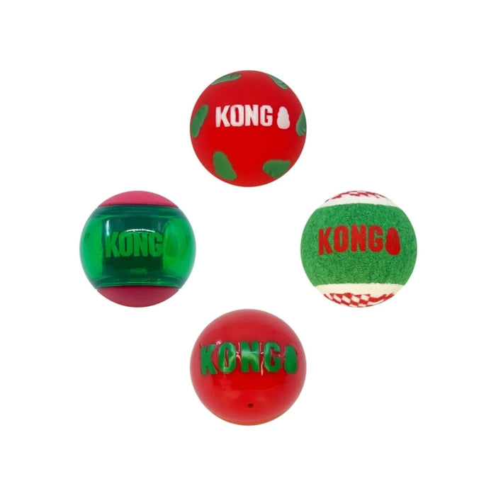 KONG Holiday Occasions Balls 4-Pack