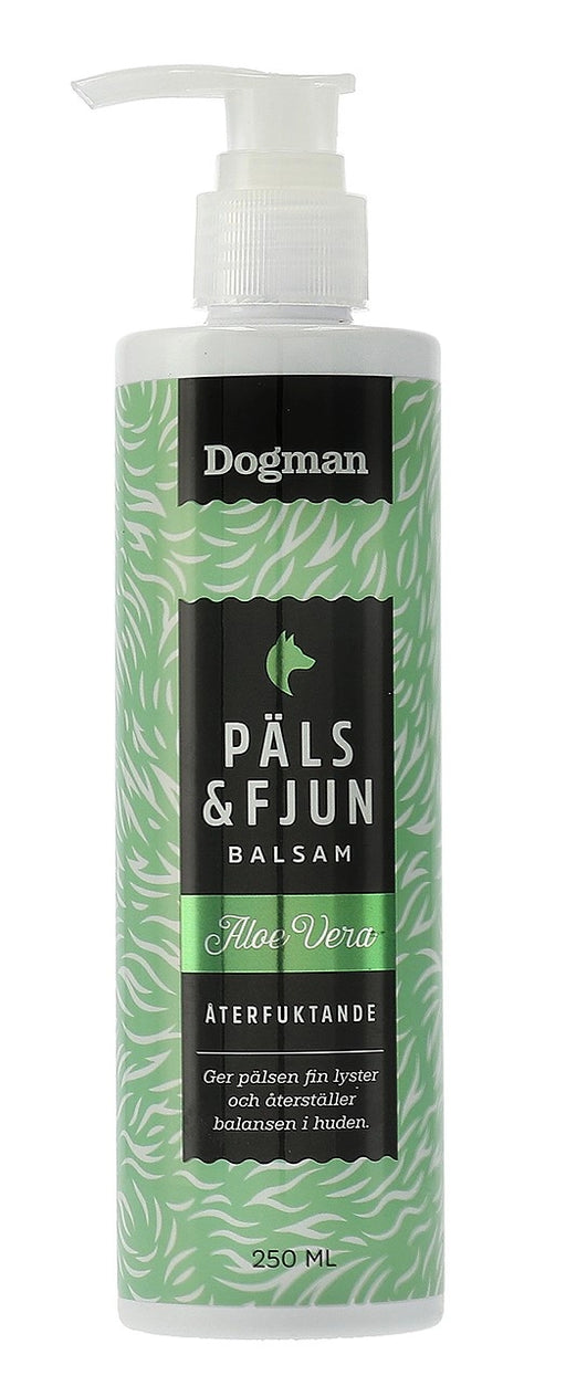 Återfuktande hundbalsam med Aloe Vera för alla hundraser, ger fukt och lyster till pälsen och återställer hudens naturliga balans. Perfekt för alla pälstyper efter schamponering.