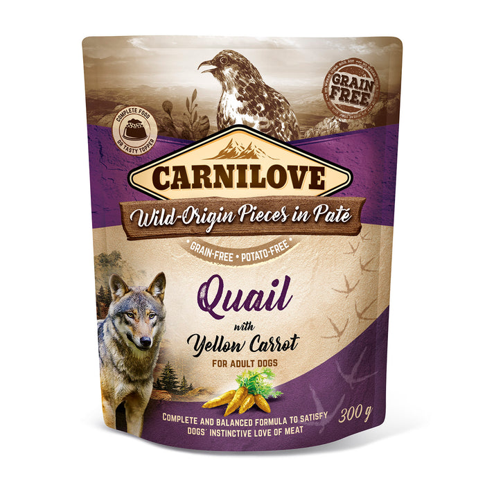 Carnilove Dog Pouch Paté Quail With Carrot 12-pack