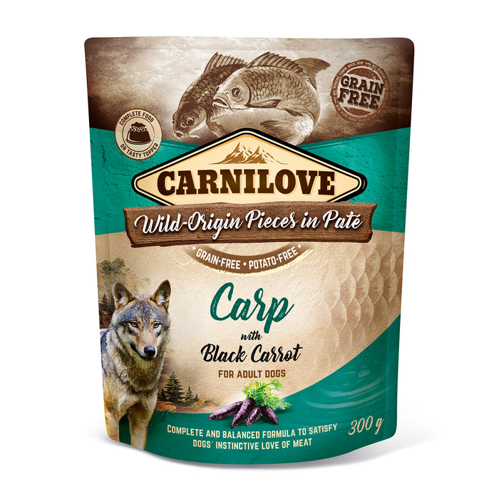 Carnilove Dog Pouch Paté Carp with Black Carrot 300g 12-pack