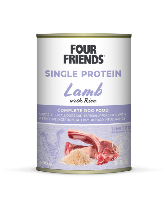 FourFriends Dog Single Protein Lamb & Rice 400g 6-pack