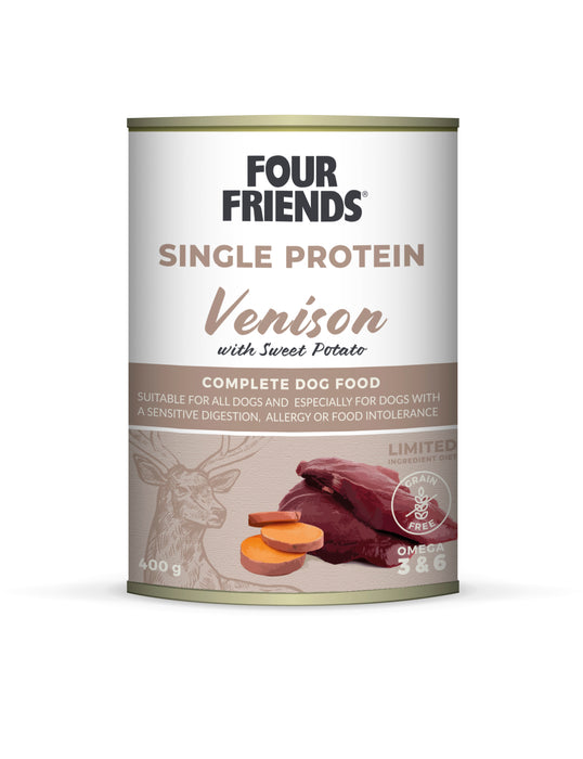 FourFriends Dog Single Protein Venison & Sweet Potato 400g 6-pack