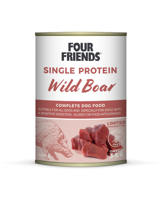 FourFriends Dog Single Protein Wild Boar 400g 6-pack